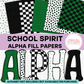 School Spirit Green and Black Alpha Fill Papers