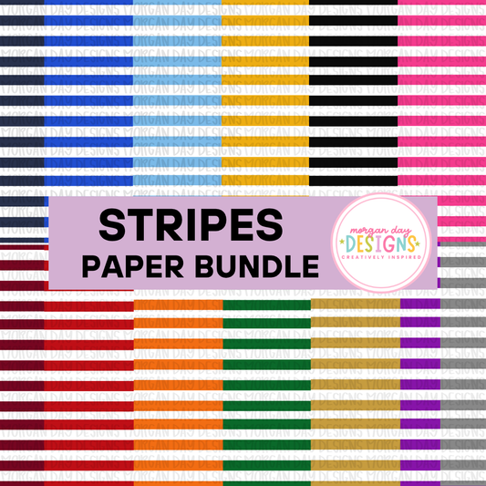 School Spirit Stripes Digital Paper Bundle