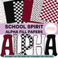 School Spirit Maroon and Black Alpha Fill Papers