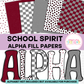School Spirit Maroon and Gray Alpha Fill Papers
