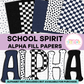 School Spirit Navy and Black Alpha Fill Papers
