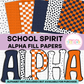 School Spirit Navy and Orange Alpha Fill Papers