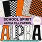 School Spirit Orange and Black Alpha Fill Papers