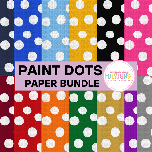 School Spirit Paint Dots Digital Paper Bundle