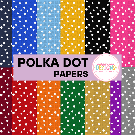 School Spirit Polka Dots Digital Paper Bundle
