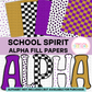 School Spirit Purple and Gold Alpha Fill Papers