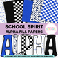School Spirit Royal and Black Alpha Fill Papers