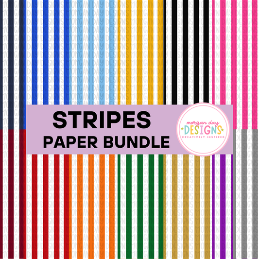 School Spirit Stripes Digital Paper Bundle