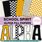 School Spirit Yellow and Black Alpha Fill Papers