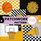 School Spirit Yellow and Black Basketball Patchwork Pattern