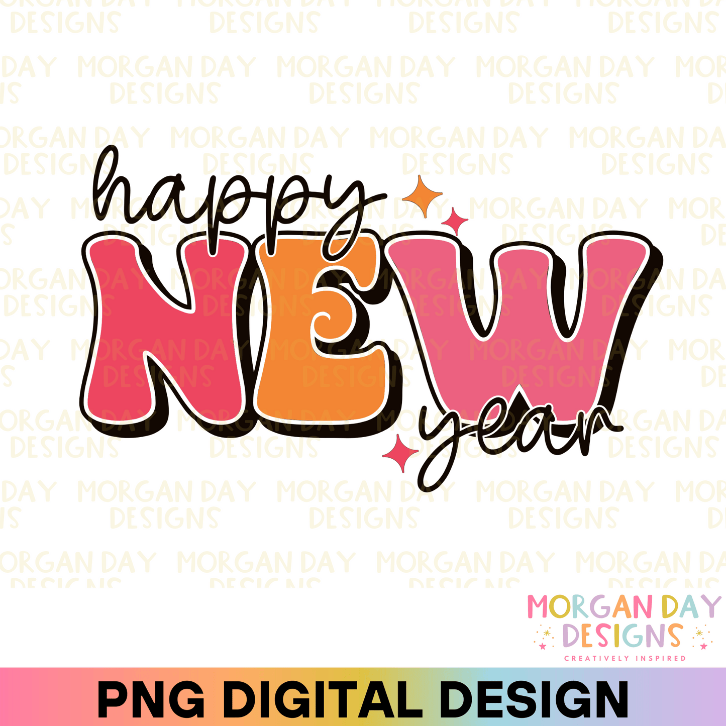 Happy New Year Sublimation PNG