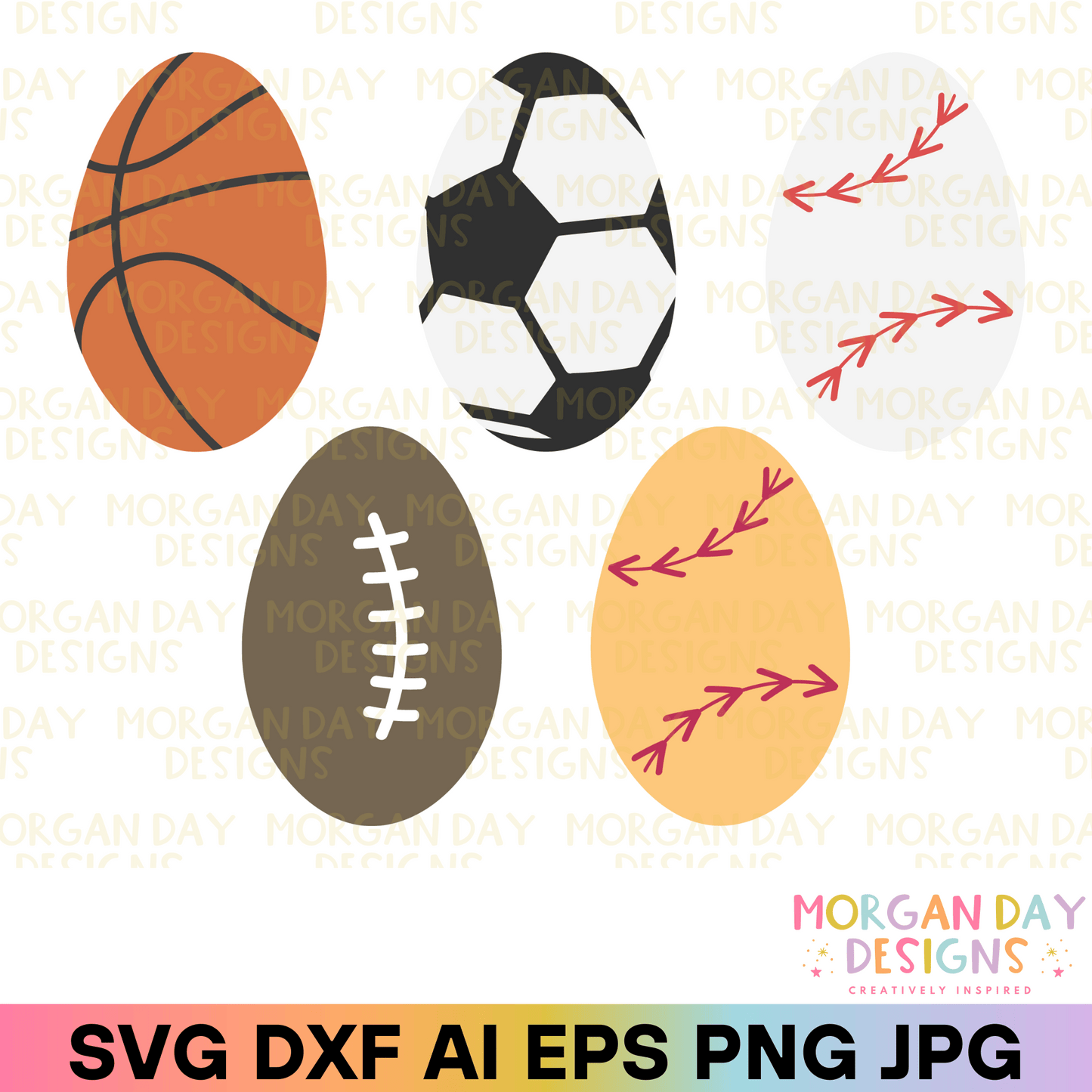 Sports Easter Eggs SVG Bundle