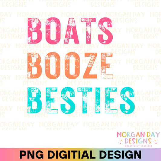 Boats Booze Besties Sublimation PNG
