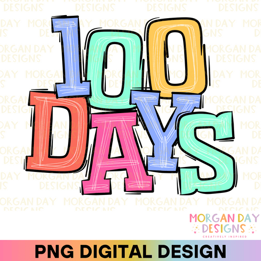 100 Days of School Sublimation PNG