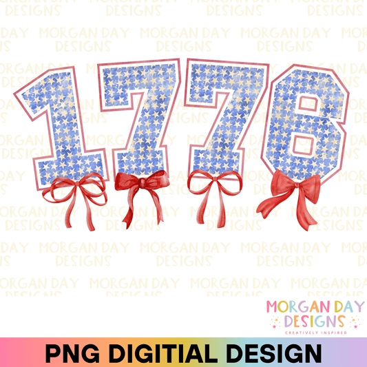 1776 Coquette 4th of July Sublimation PNG