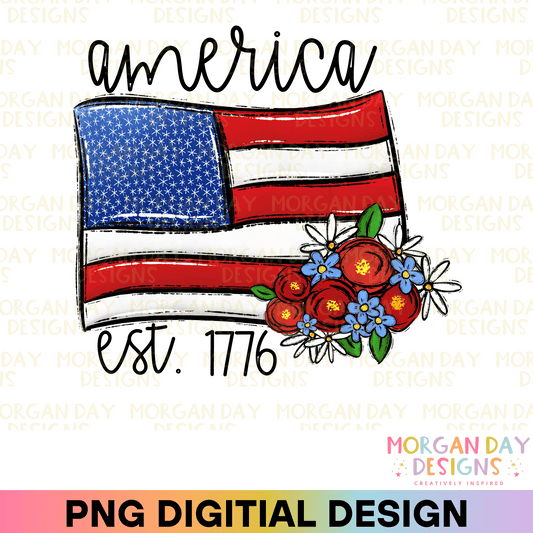 America 1776 4th of July Sublimation PNG