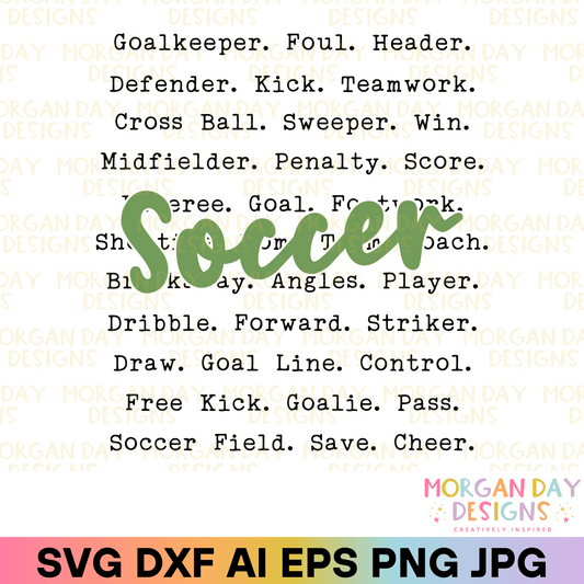 Soccer Typography SVG