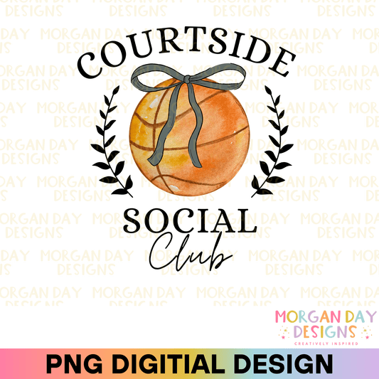 Coquette Courtside Social Club Basketball Sublimation PNG