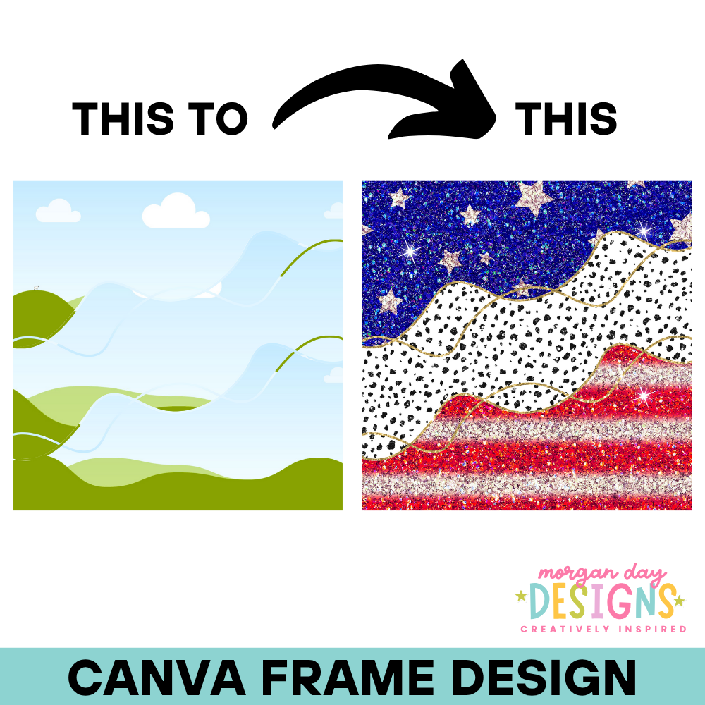 Double Wavy Background Canva Frame