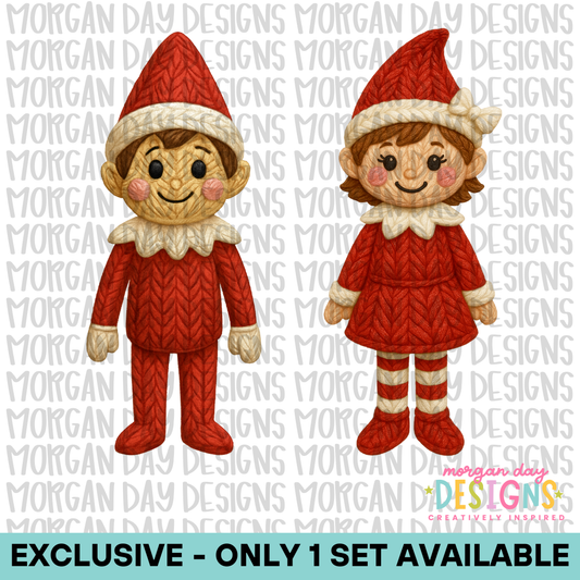 Exclusive Faux Yarn Elf Boy and Girl – One Available