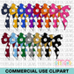 School Spirit Paint Dots Bow Clipart