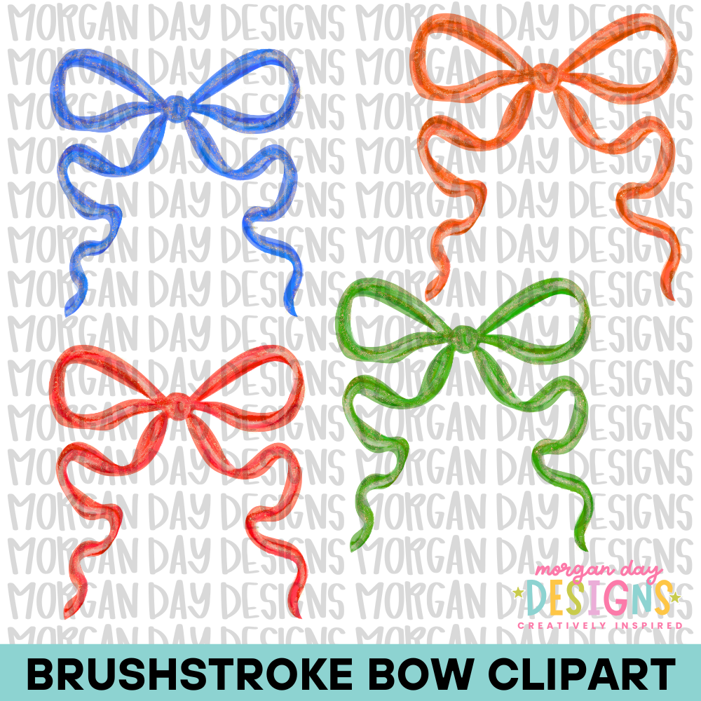 Crayola Brushstroke Bow Clipart Bundle