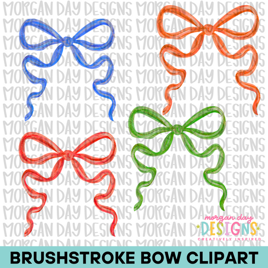 Crayola Brushstroke Bow Clipart Bundle