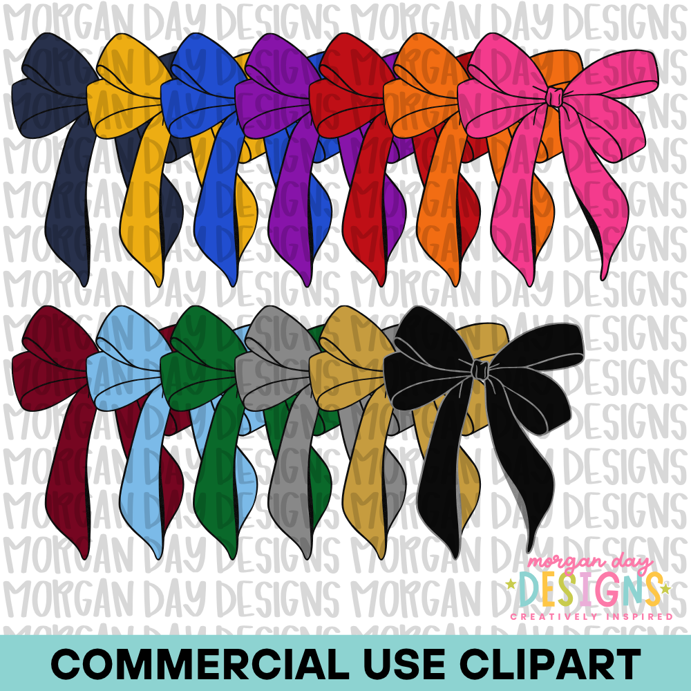 School Spirit Solid Bow Clipart