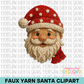 Faux Yarn Santa with Scarf Clipart