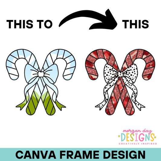 Coquette Candy Canes Canva Frame