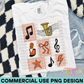 Marching Band Tuba Collage Orange PNG Design