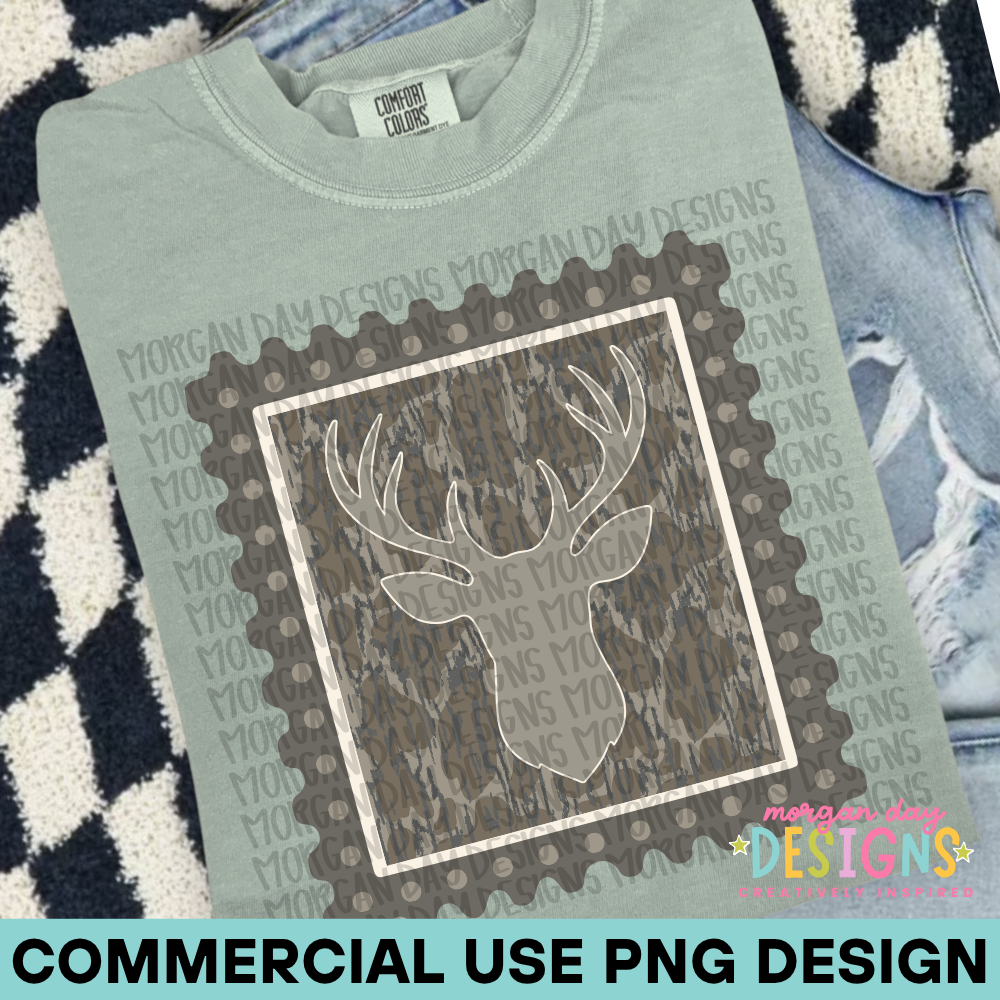 Camo Deer Stamp PNG 3