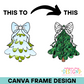 Coquette Christmas Tree Canva Frame