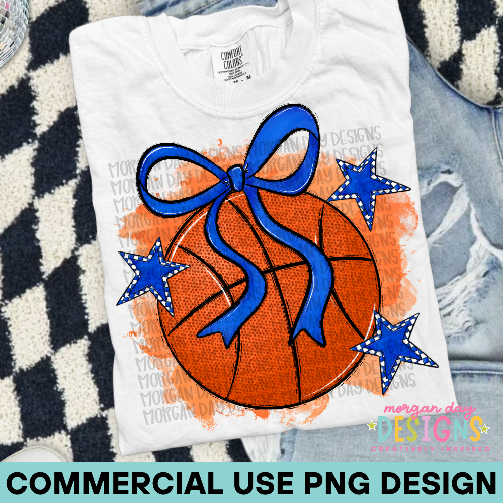 Preppy Basketball Blue PNG Design