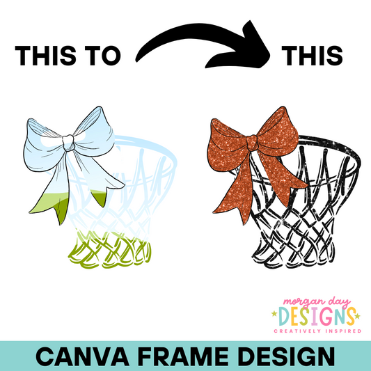 Coquette Basketball Hoop Canva Frame