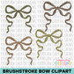 Camo Brushstroke Bow Clipart Bundle