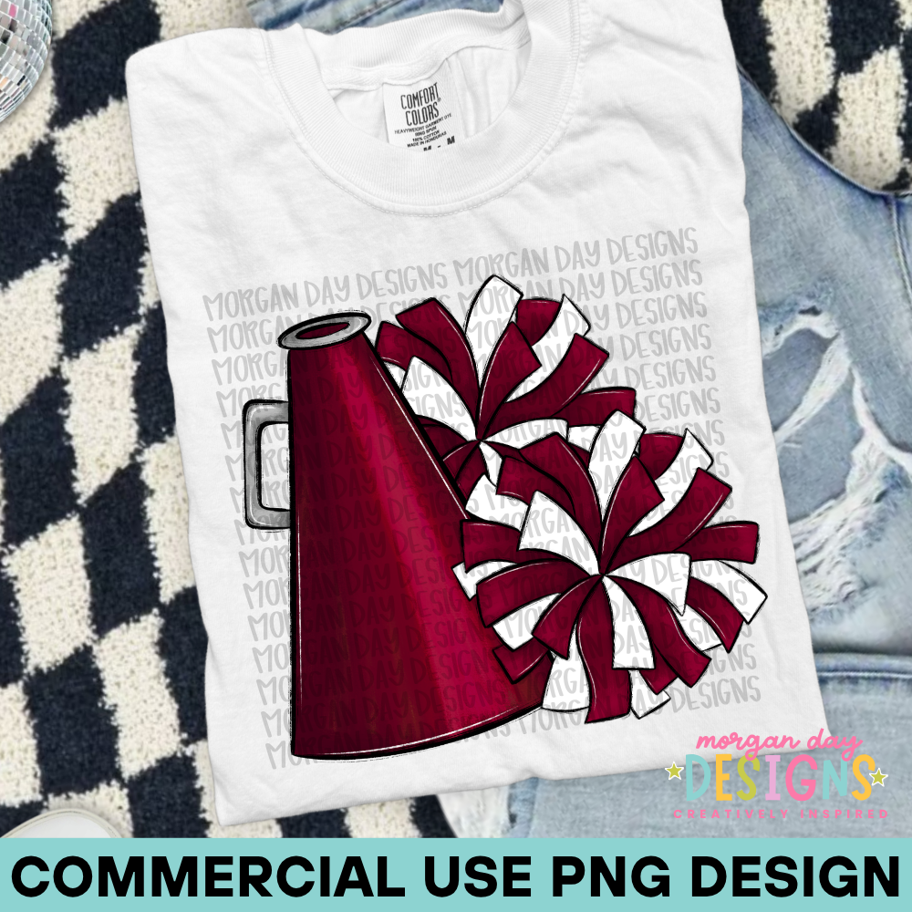 Cheer Maroon PNG Design