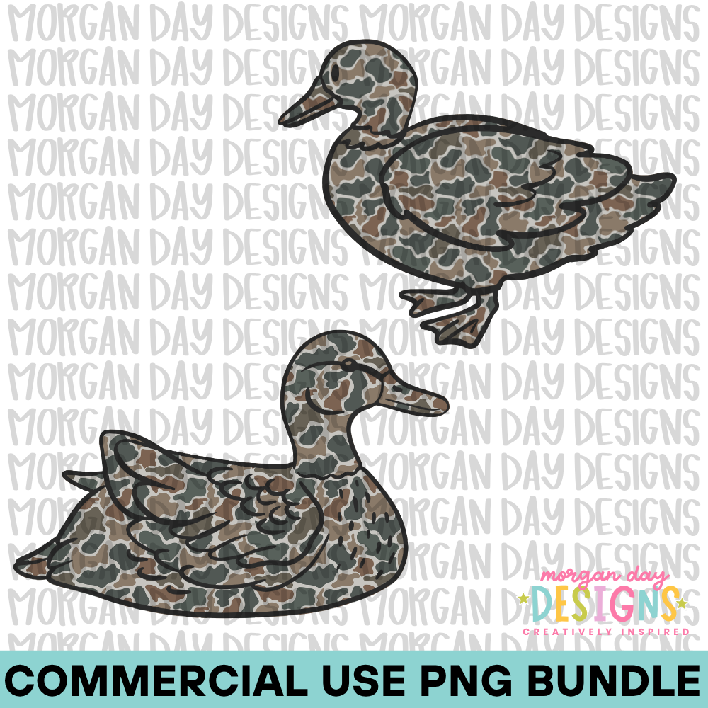 Camo Ducks PNG Bundle 2