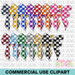 School Spirit Checkered Bow Clipart