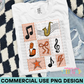 Marching Band Saxophone Collage Orange PNG Design