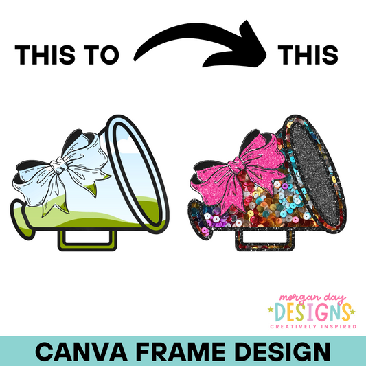 Coquette Megaphone Canva Frame
