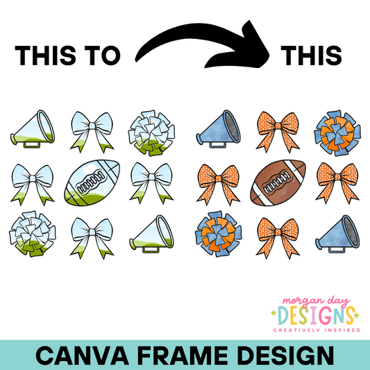Coquette Football Cheer Canva Frame