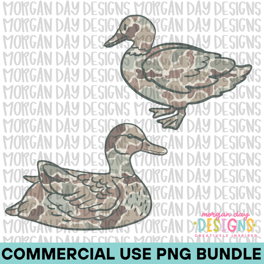 Camo Ducks PNG Bundle 3