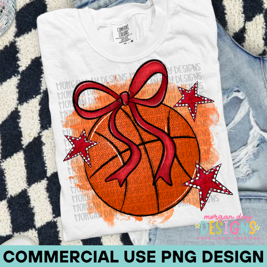 Preppy Basketball Red PNG Design