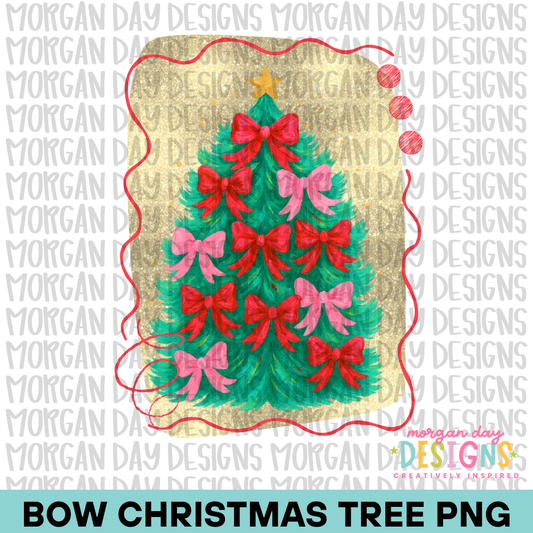 Bow Christmas Tree PNG Design