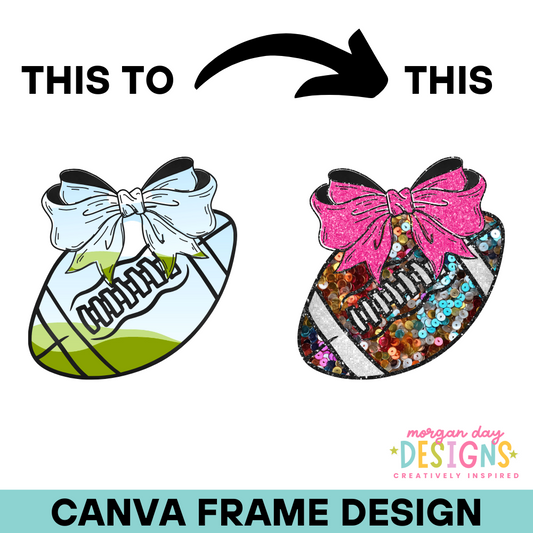 Coquette Football Canva Frame