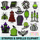 Stripes and Spells Clipart Bundle