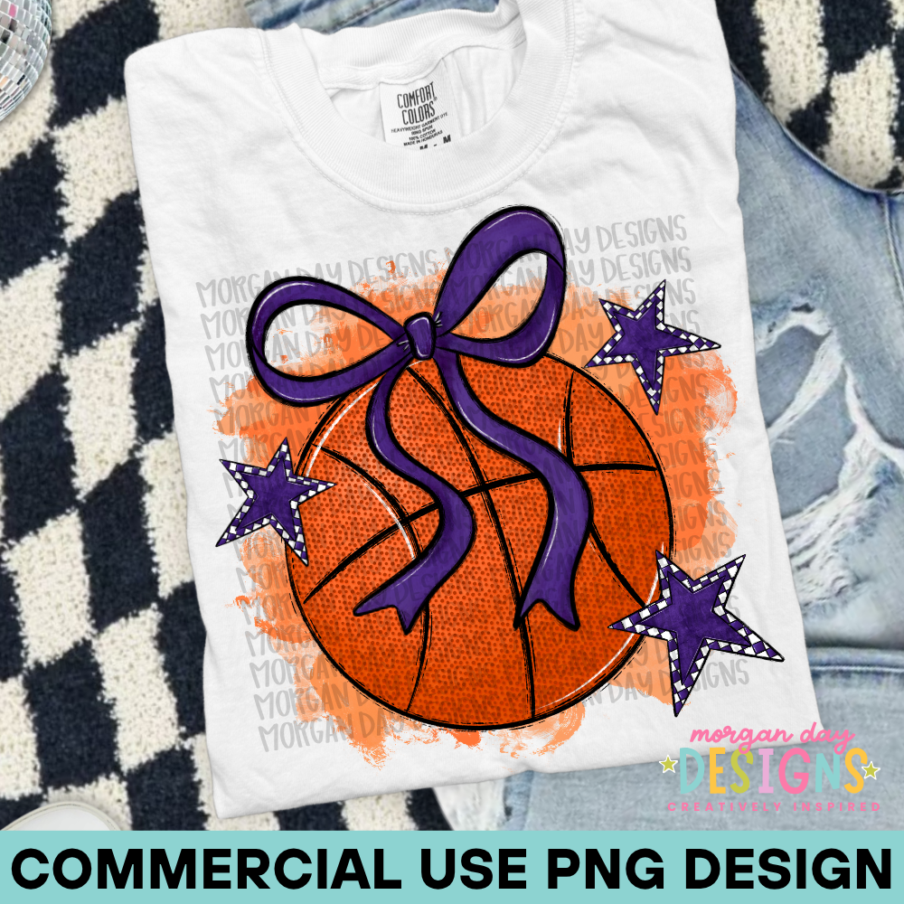 Preppy Basketball Purple PNG Design