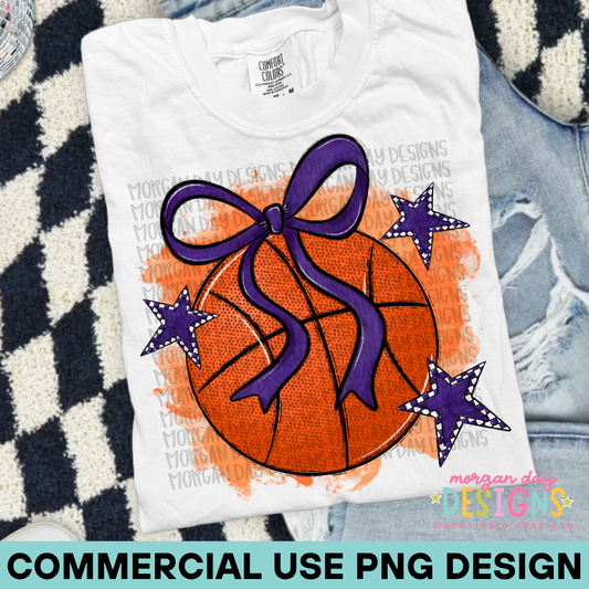 Preppy Basketball Purple PNG Design