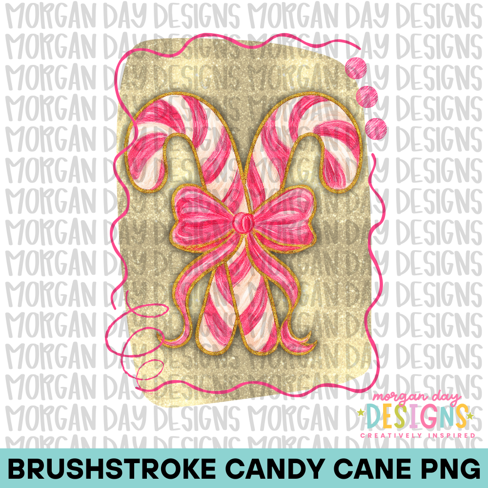Coquette Candy Canes PNG Design